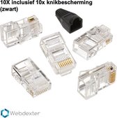 Webdexter UTP RJ-45 CAT5e / CAT6 connector inclusief knik bescherming 10 stuks