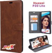 EmpX Telefoonhoesje - Book Case - Geschikt Voor Huawei P30 Lite - Bruin