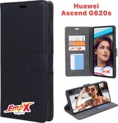 EmpX Telefoonhoesje - Book Case - Geschikt Voor Huawei Ascend G620s - Zwart