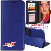 EmpX.nl Galaxy Note 10 Plus Donkerblauw Boekhoesje | Portemonnee Book Case voor Samsung Galaxy Note 10 Plus Donkerblauw | Flip Cover Hoesje | Met Multi Stand Functie | Kaarthouder Card Case G