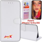 EmpX Telefoonhoesje - Book Case - Geschikt Voor Apple IPhone 5 - Wit
