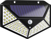 SAL COM Solar Wall sensor light - 100 LED Solar wandlamp - Ledverlichting voordeur- Ledverlichting garage - Ledverlichting schuur- Led verlichting achterdeur - Fel buitenlicht - An