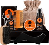 Baard verzorging set 7delig, Baard Balsem, Baardolie, Baardkam, mannen geschenk set baardgroei