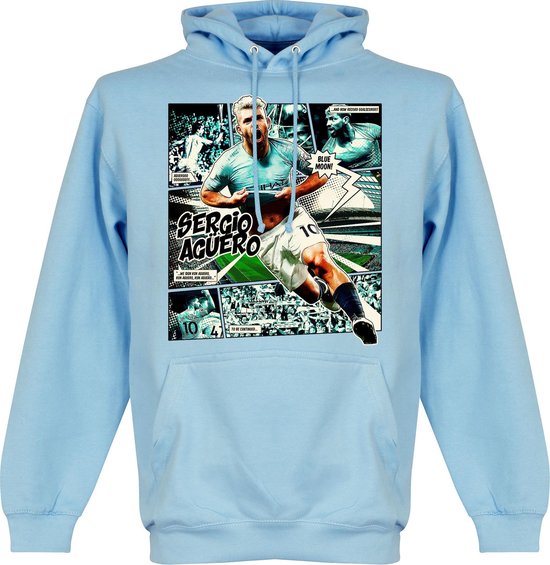 Sweat à Capuche Sergio Aguero City Comic - Bleu Clair - M