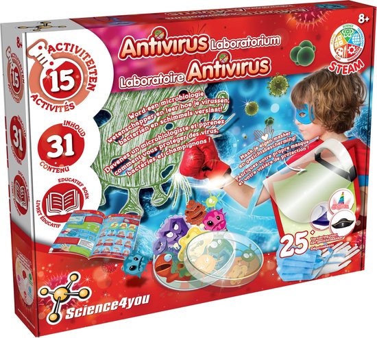 Science4you - Anti Virus Laboratorium - Experimenteerdoos - 15 Experimenten - STEM Speelgoed
