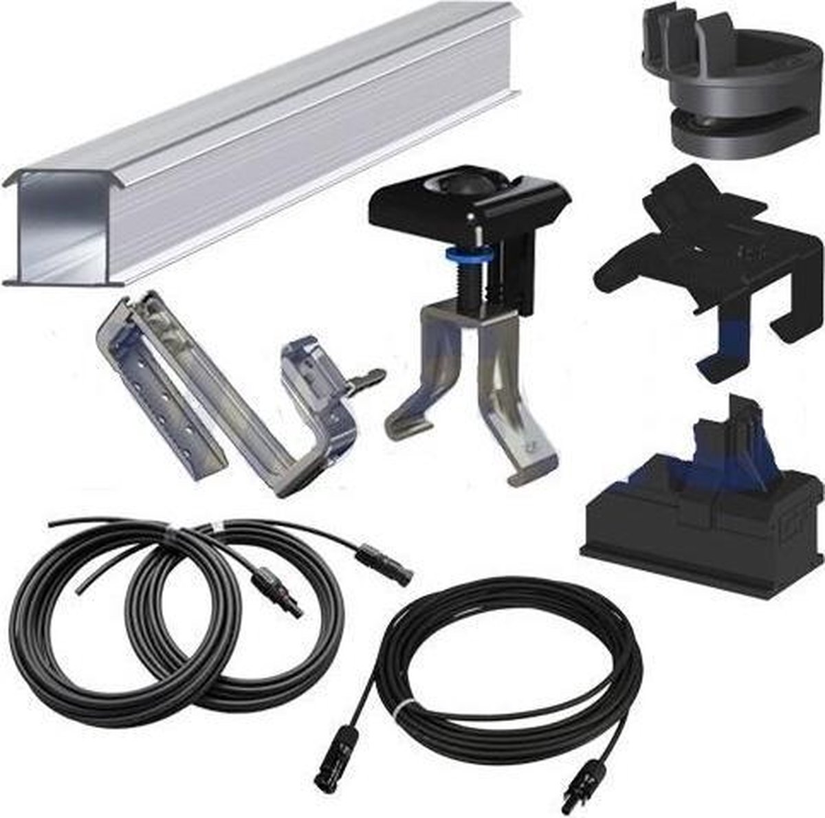 Complete set 4 zonnepanelen 360 Wp mono allblack