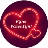 Wensetiket - Sluitzegel - Fijne Valentijn etiketten neon rood - Valentijn stickers - 40 mm - 40 st