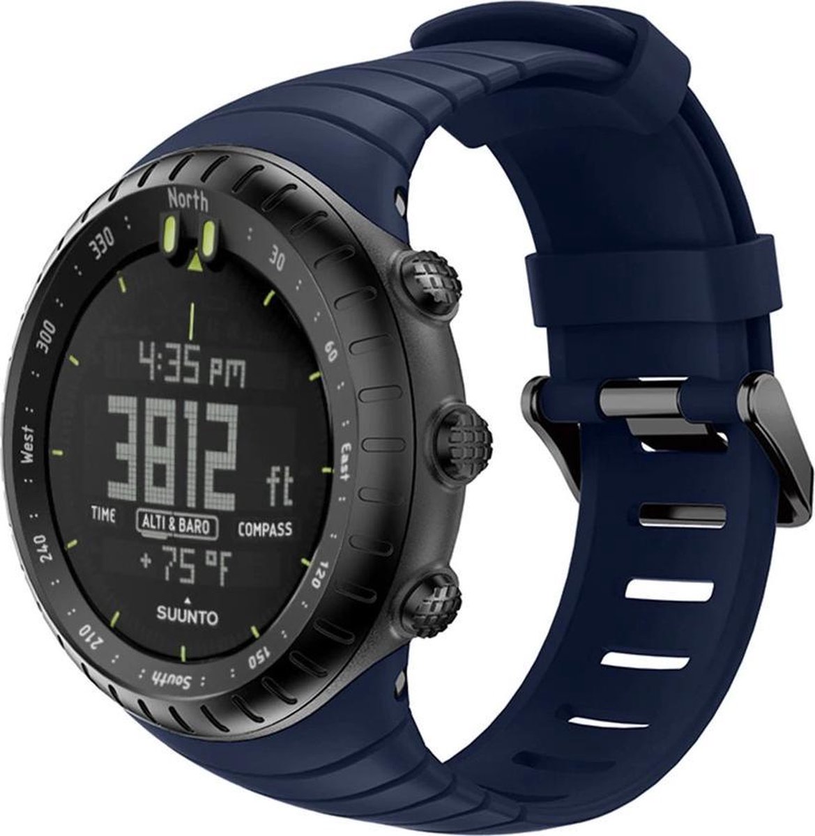 Horloge Bandje Geschikt voor Suunto Core Horlogebandje Bandje Polsband Siliconen Zwart bol