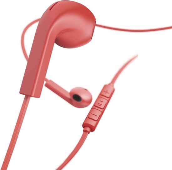 Hama Koptelefoon Advance Earbuds Microfoon Platte Kabel Rood | bol.com