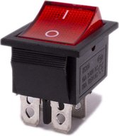 Schakelaar Aan uit 31mm X 25mm rood transparant voor elektrische kinderauto - kindermotor - kinderquad - kindertractor - accuvoertuig