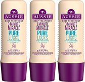 Aussie 3 Minute Miracle Pure Locks Cremespoeling Voordeelbox - 3 x 250 ml