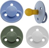 Set van 3 fopspenen Mininor - Latex - 6+ maand - Wit, Blauw en Groen