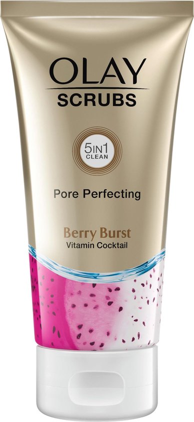 Olay Pore Perfecting Scrub Berry Burst - Zachte Scrub Voor Schitterende Gloed Met Strawberry-Extract En Vitaminen B3 - B5 En E - 150ml