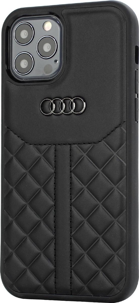 Zwart hoesje Audi Q8 Serie iPhone 12 Mini - Backcover - Genuine Leather