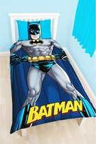 Batman - Dekbedovertrek - Eenpersoons - 135 x 200 cm - Grijs/blauw