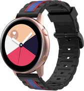 Siliconen Smartwatch bandje - Geschikt voor  Samsung Galaxy Watch Active Special Edition band - zwart/blauw - Horlogeband / Polsband / Armband