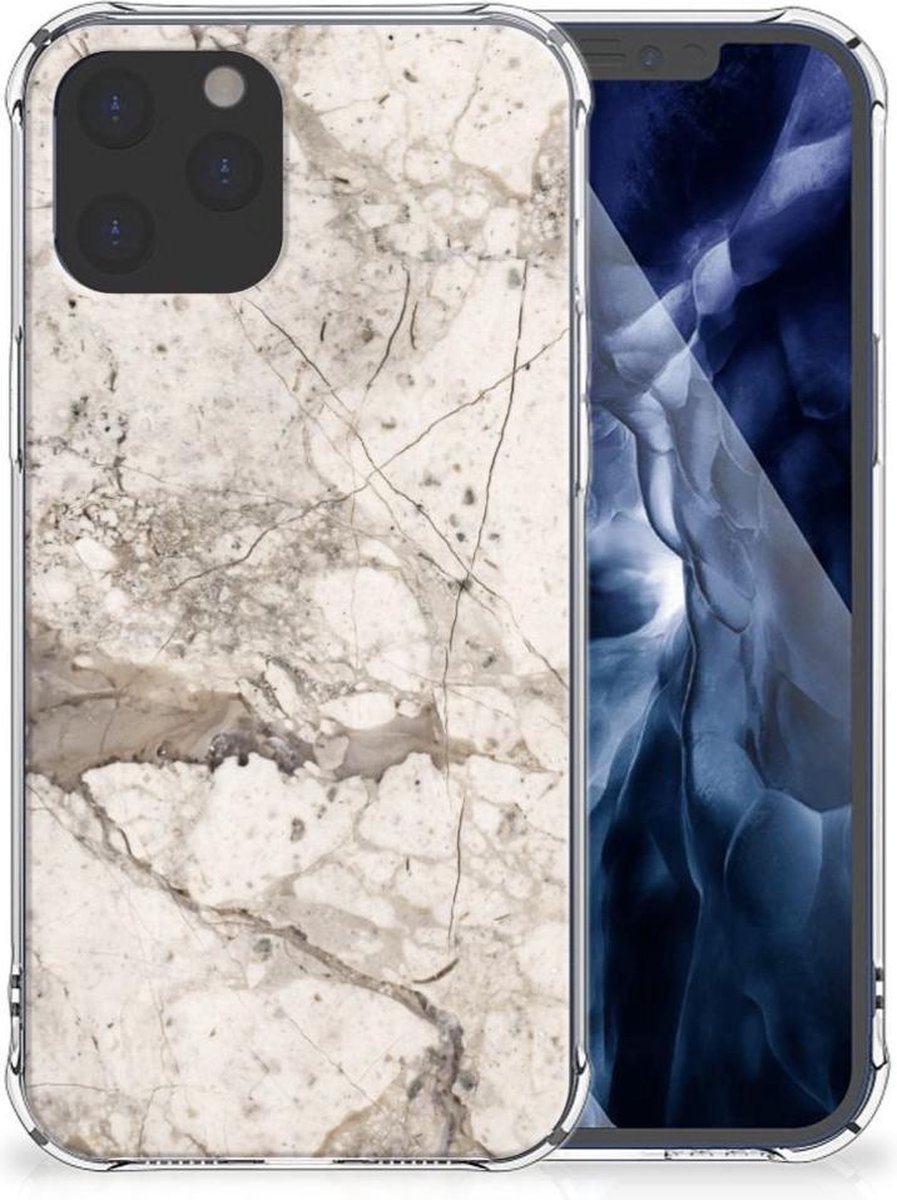 iPhone 12 Pro Max Anti-Shock Hoesje Marmer Beige