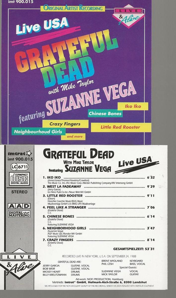 Grateful Dead  Live In The USA