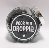 Snoeppot gevuld met drop "voor m'n droppie" - valentijn - liefde