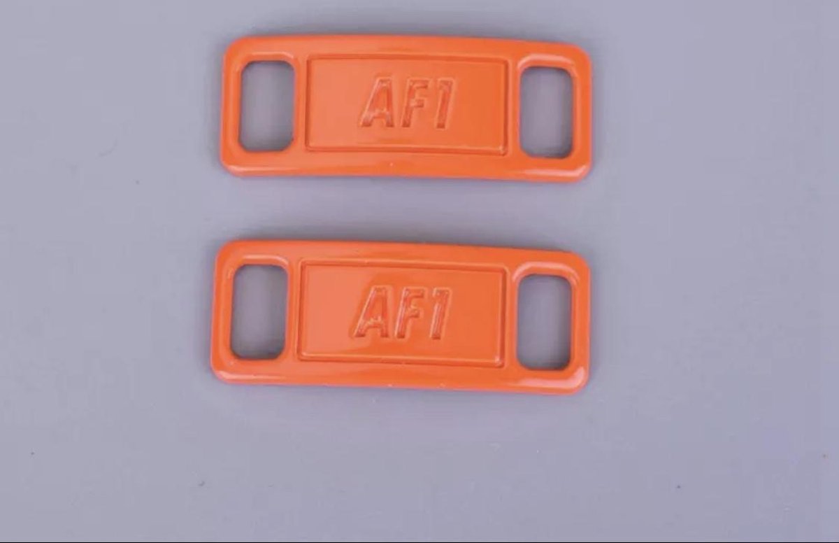 2x AF1 Oranje / Orange Sneaker Metalen Gesp - Metal Schoe Buckle Laces Lock Accessoires