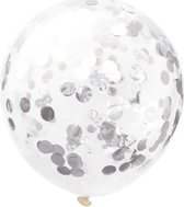 confetti ballon zilver 5 stuks, kindercrea