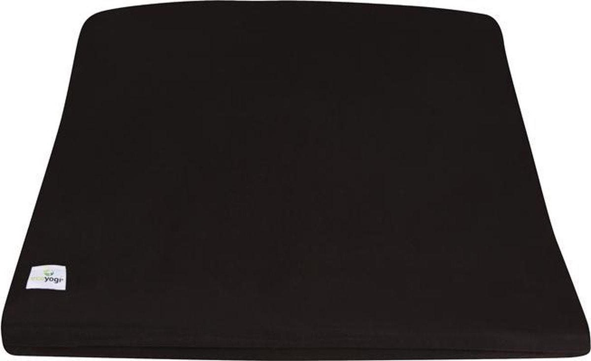 Ecoyogi - Zabuton - Meditatie mat vierkant - 85 x 70 x 7 cm – Zwart – Eco katoen - Wasbare hoes