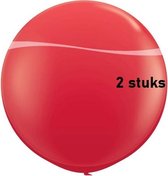 2 x Mega Ballon rood 24 inch= Ø 60 cm