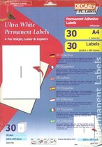 Decadry Etiketten / Labels 210 x 297 mm