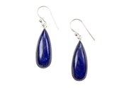 Zilveren oorbellen Lapis Lazuli 925 zilver (incl. oorbel stoppers)