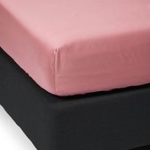 Dekbeddenwereld- hoeslaken- jersey- stretch- Lits-jumeaux- 180x200+30cm- geschikt voor boxspring- rosé