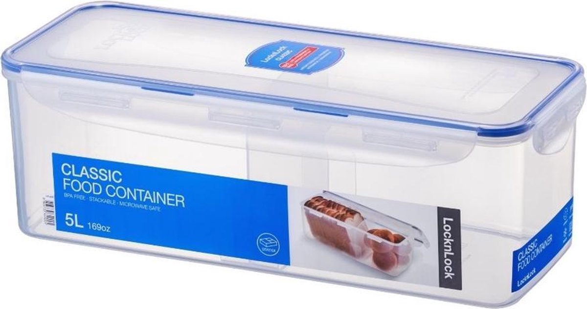 Lock&Lock Brood Bewaardoos - Broodbak - Brooddoos - 100% Luchtdicht - BPA vrij - PFAS vrij - Broodtrommel - Brood bewaarbak - Brood bewaren - Opbergdoos - Voorraaddoos - Groot - 5 liter - Transparant — cadeau in Cadeau-ideeën - foto 2