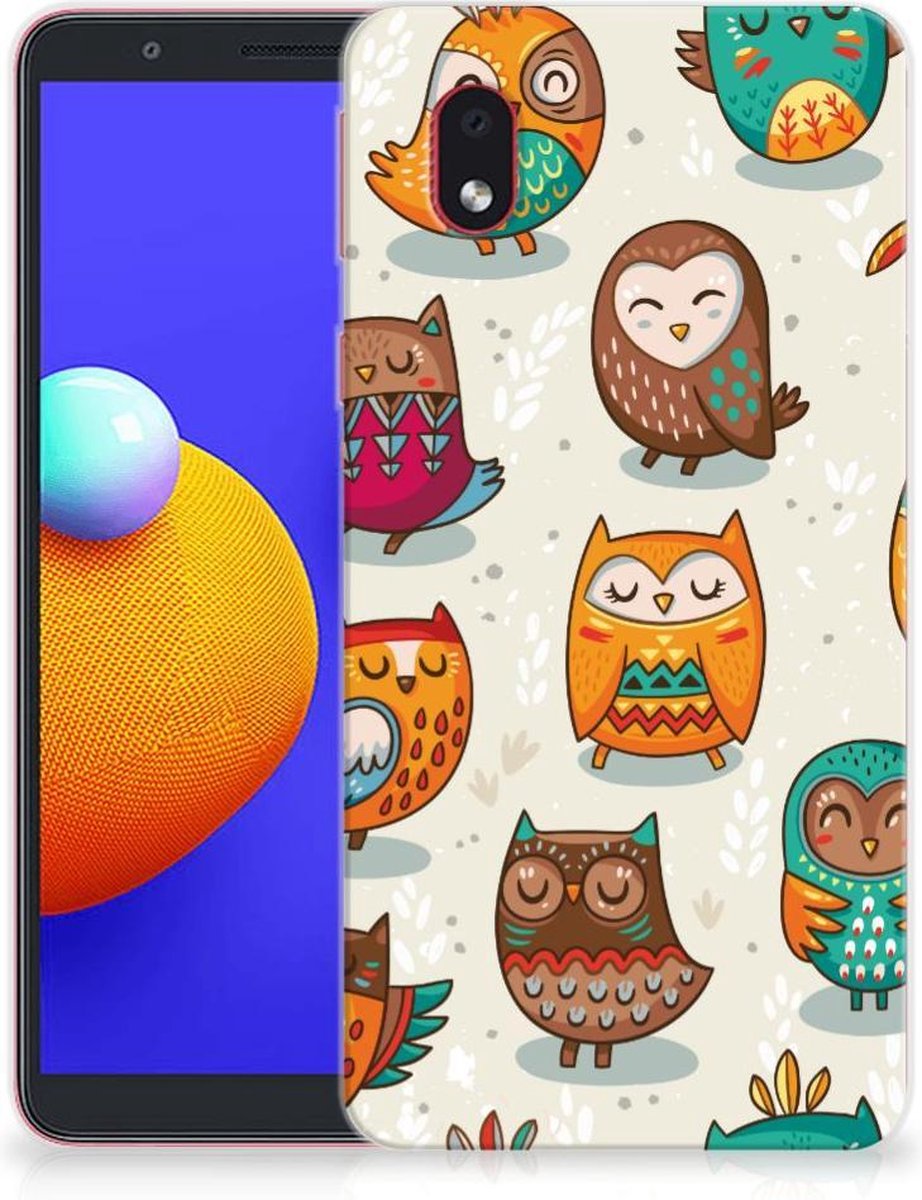 Samsung Galaxy A01 Core TPU Hoesje Vrolijke Uilen