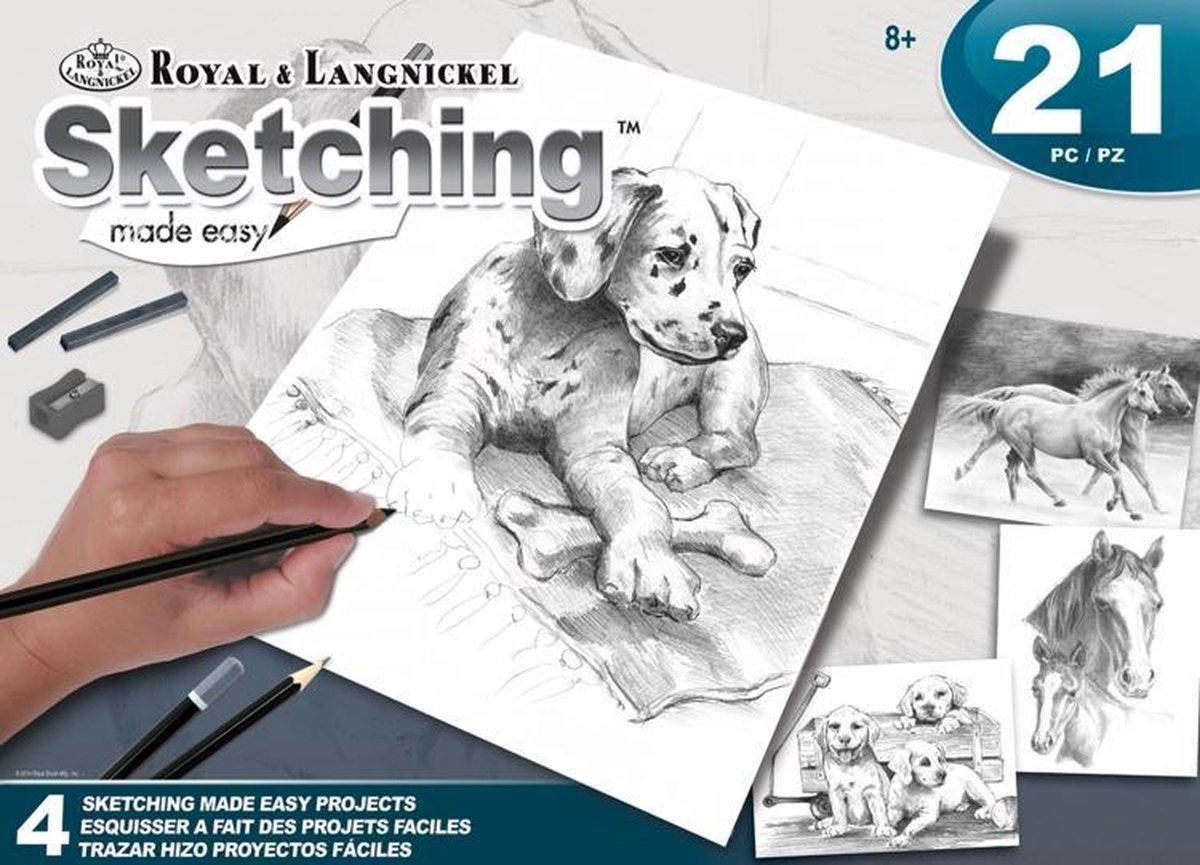 AVS-SME216 Sketching Made Easy Activity Set - 4 Projects DOGS & HORSE