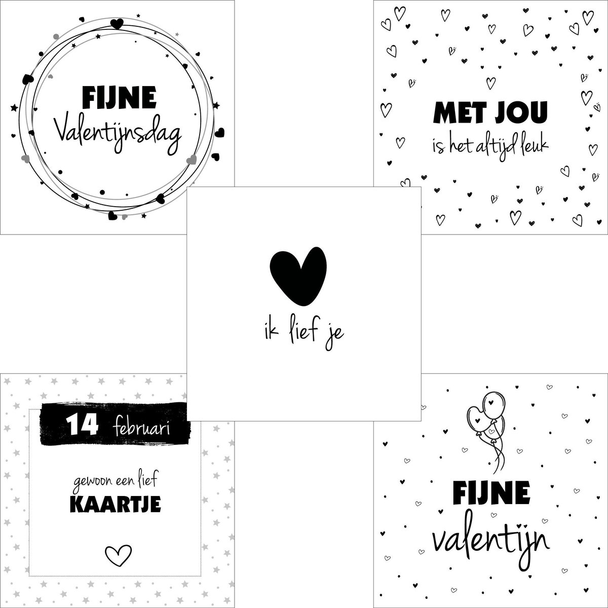S&O Fun Happy Valentines Day Kaarten - Set van 24