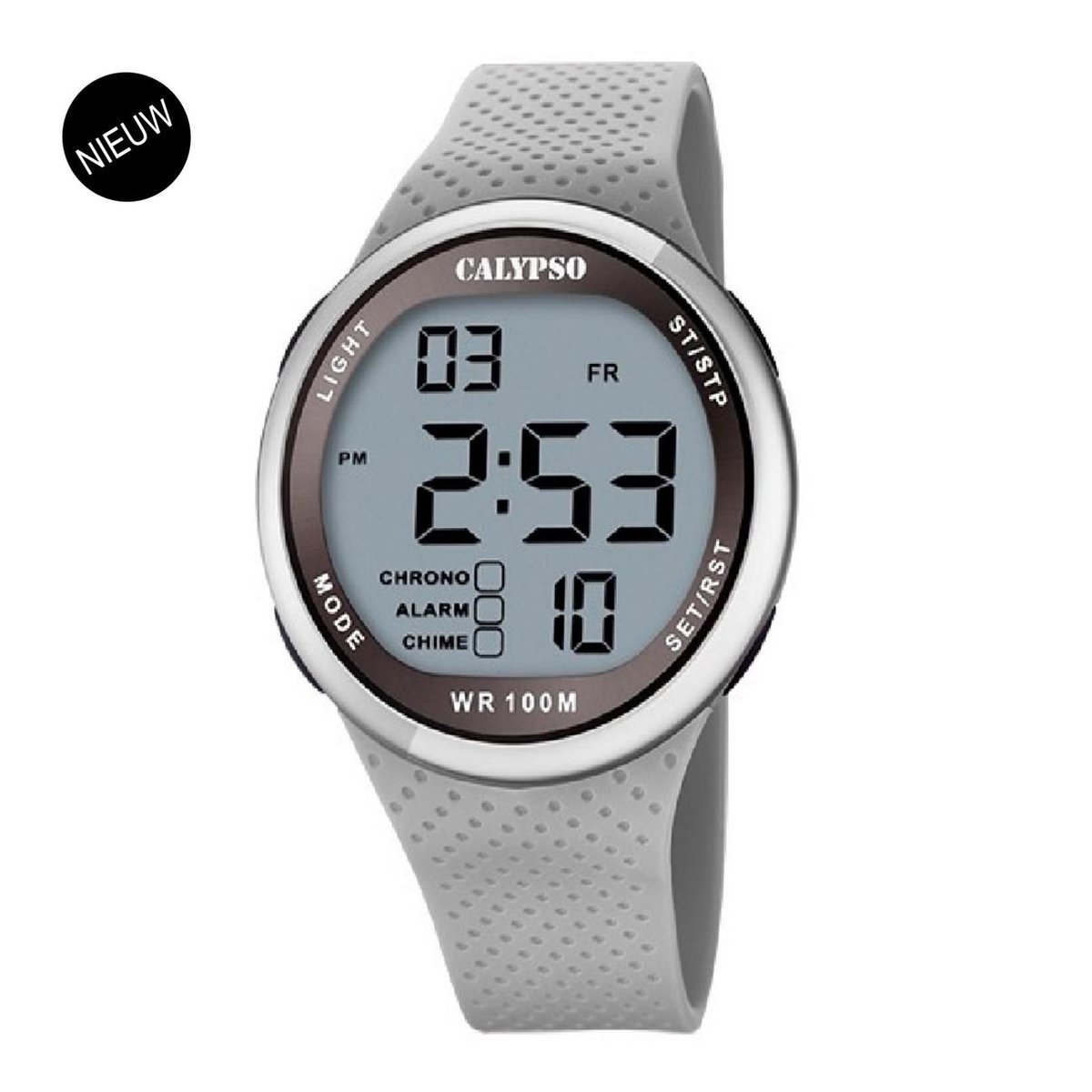 Calypso Digital Heren Horloge - K5785-1 - Grijs - Zilverkleurig