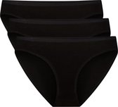 Bamboo Basics Zwarte Taille Slips Julia - 3-pack - Maat S - Bamboe Ondergoed Dames - Bamboe Slips Dames