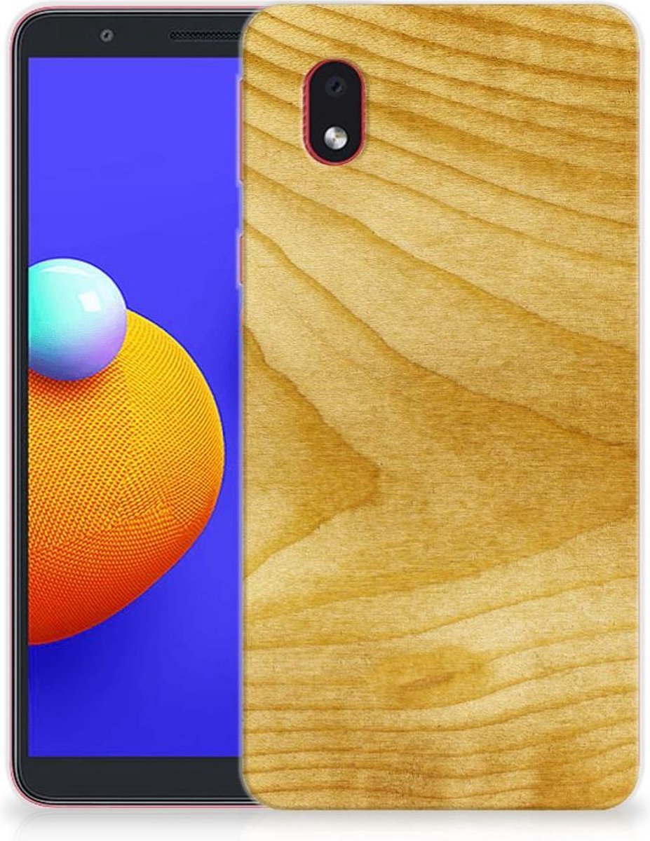 Samsung Galaxy A01 Core Bumper Hoesje Licht Hout
