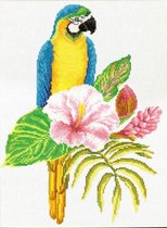 Needleart World Hibiscus Macaw voorbedrukt borduren (pakket)