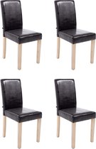 Eetkamerstoelen- Set van 4 - Kunstleer - Bruin