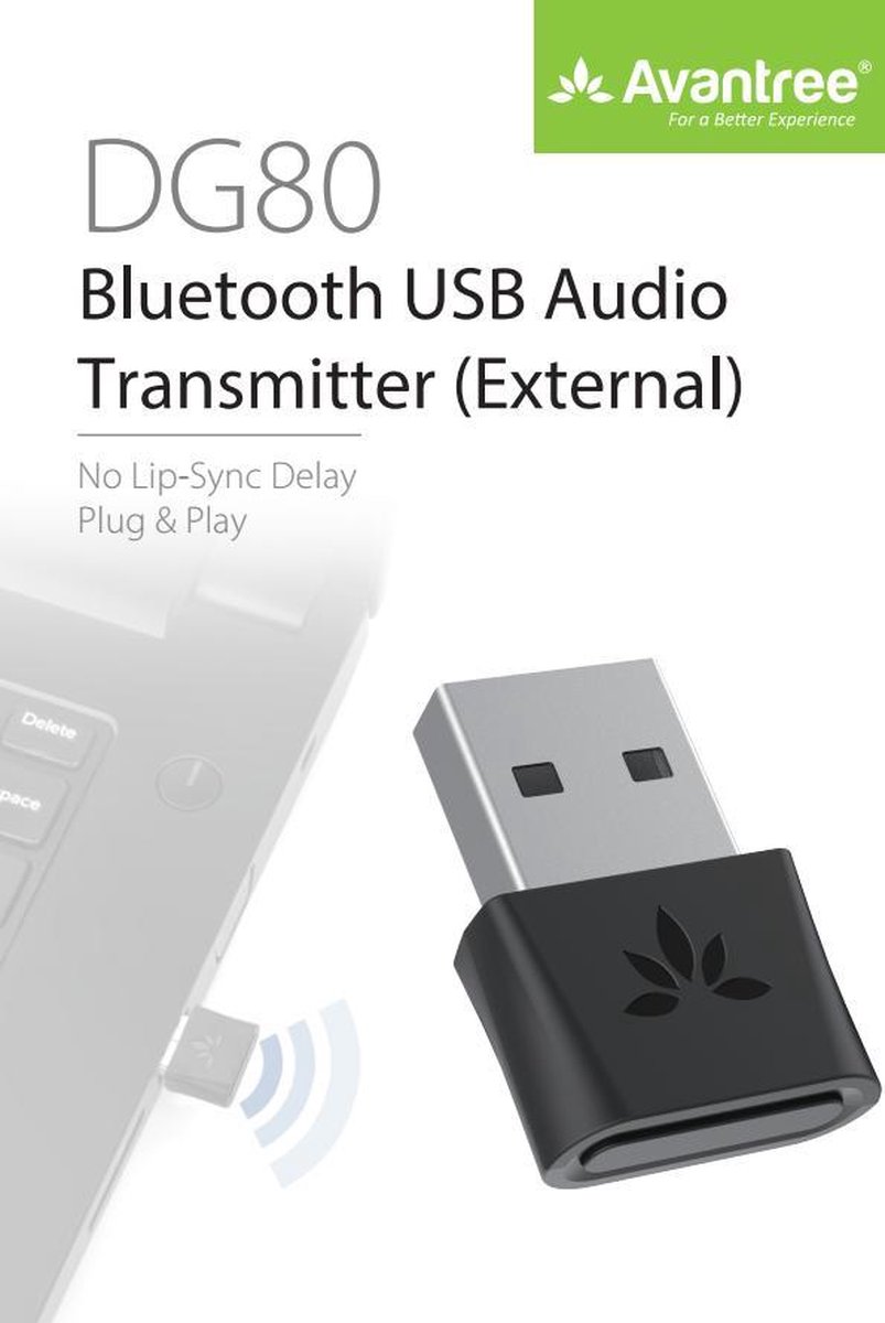 Avantree - DG80 - Bluetooth 5.0 USB Audio Adapter (Audio Only) - Avantree