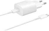Samsung PD 25W Wall charger + cable - USB-C snellader - Wit