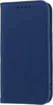 Leren bookcase - standaard en kaartgleuven - iPhone 12 mini- blauw