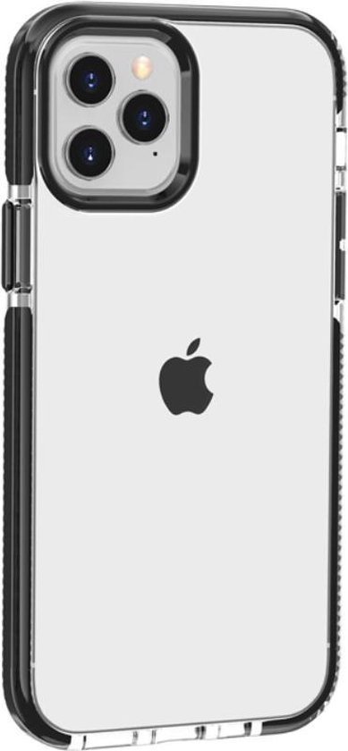 Compacte softcase met zwarte omranding iPhone 12 Mini - transparant