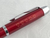 Valentijn Rode Parker IM Red Rollerball inclusief gravering van 5 hartjes op de dop van de pen