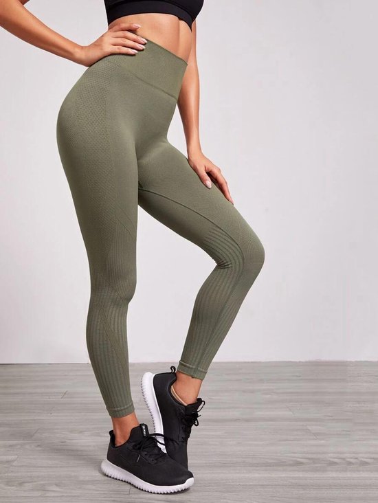 High waist sport legging dames gekleurd | SHEIN | Leger groen | dames yoga  fitness |... | bol