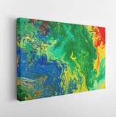 Closeup view of an abstract oil painting on canvas. Grunge background, fragment of artwork, spot of paint, modern art, contemporary art - Modern Art Canvas  - Horizontal - 38982515