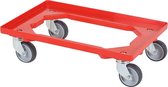 Kunststof dolly - 600x400mm - rood - Transportwagen