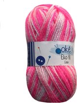 Oke Eko fil gemeleerd acryl garen - fel roze (323) - naald 3,5 a 4 - 1bol van 50 gram