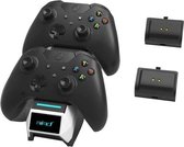 Xbox series X of voor X-one controller oplaadstation ofwel oplader incl. controller accu - XBox dual charging station with accu