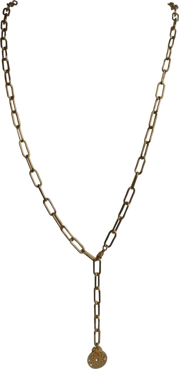 FlowJewels - Collier - Schakelketting - Stainless Steel - goudkleurig
